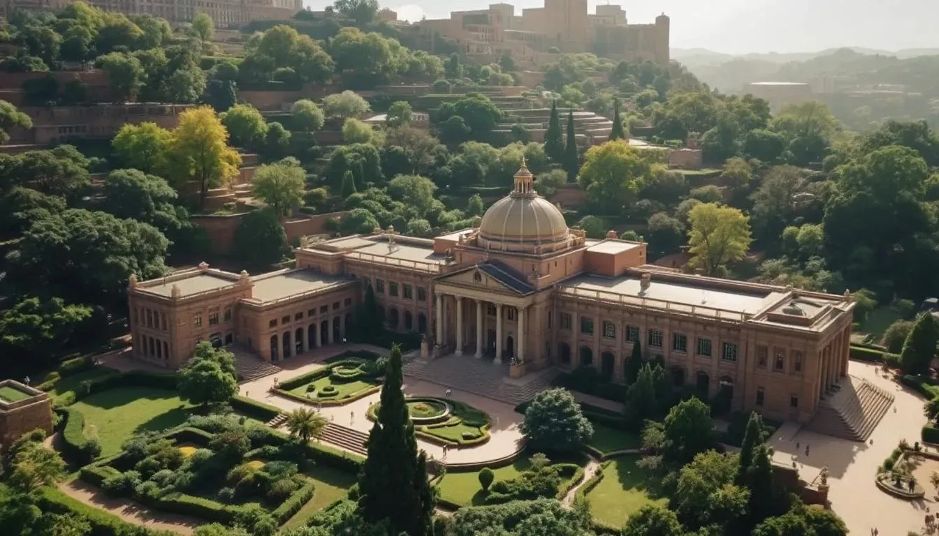 Filming in Pretoria with Union Buildings backdrop